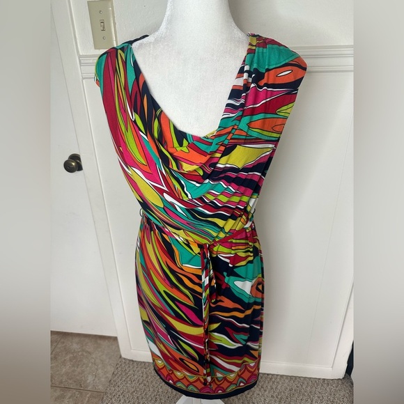 Cleo Multicolor Abstract Print Women's Dress size 6 - Picture 1 of 8